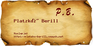 Platzkó Berill névjegykártya